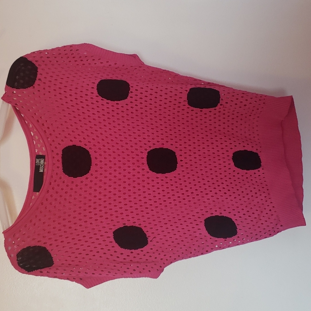 Love mochino top net pink coverup